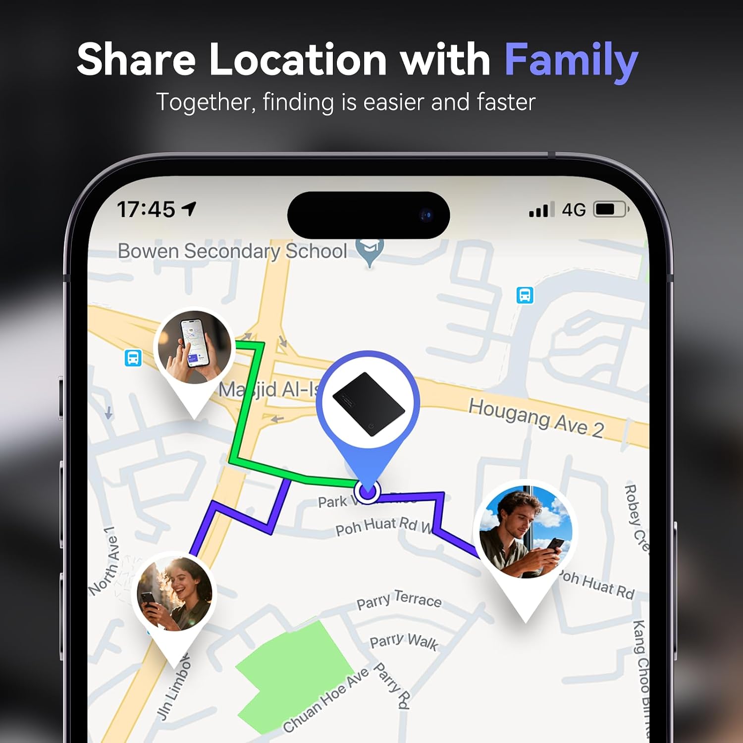 Wallet Tracker Card - Compatible with Apple Find My (Ios Only), 0.07In Slim Tracking Card, IP68 Waterproof Bluetooth Tracker Finder, Item Locator for Luggage, Passports, Purse