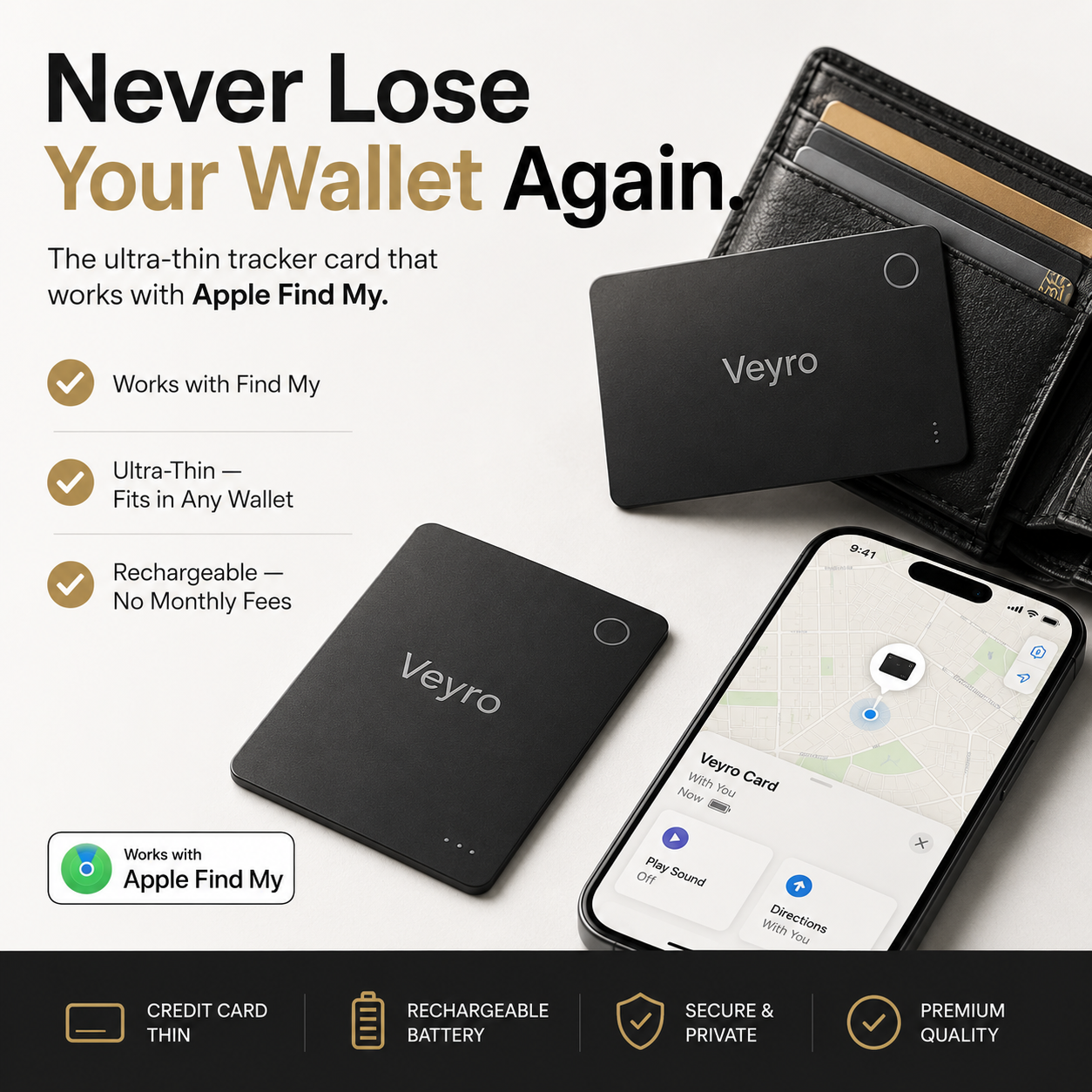 Veyro™ Wallet Tracking Card